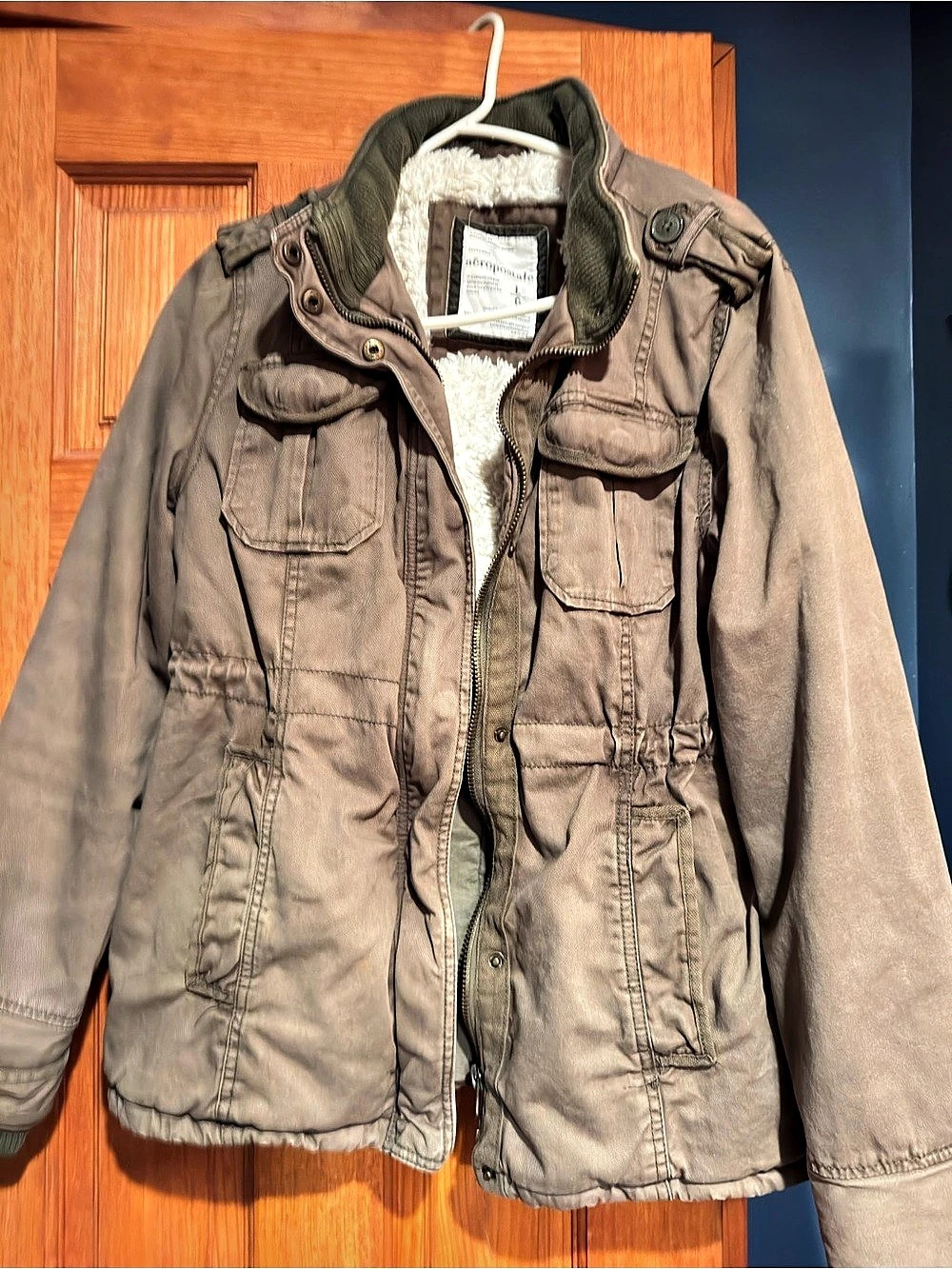 Aeropostale Faux Shearling Utility Jacket Size Large